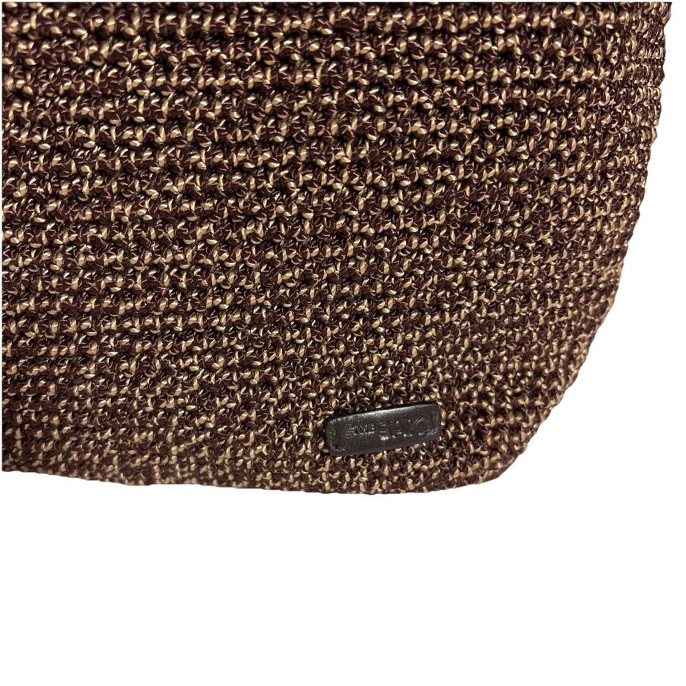 VTG Y2K The Sak Elliot Lucca Woven Knit Hobo Shoulder Bag Brown Black Trim - Picture 2 of 9